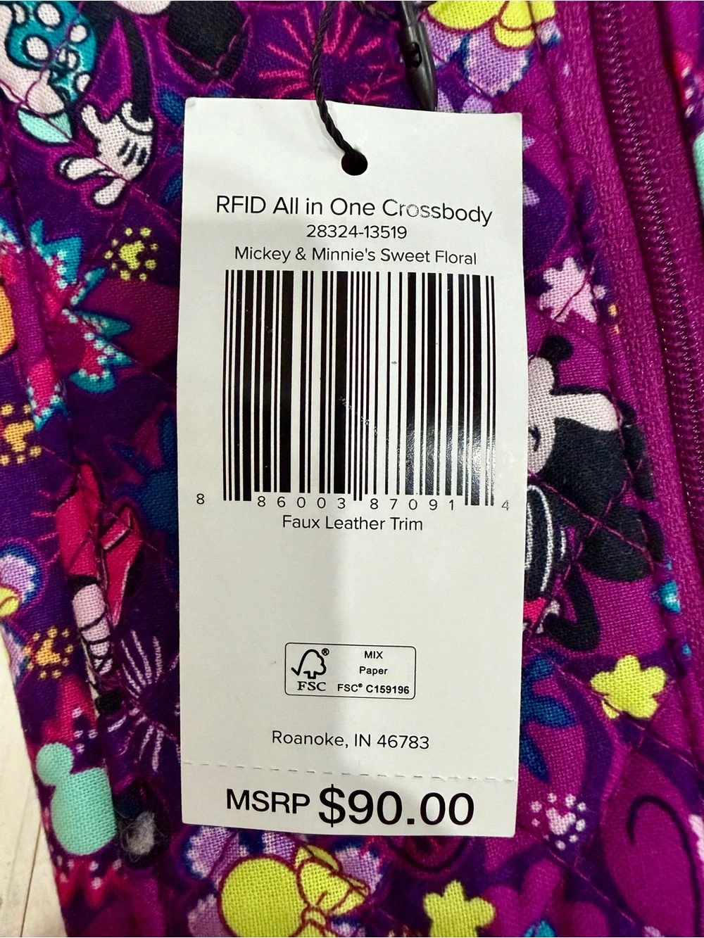 Vera Bradley Disney All in One Wristlet Mickey & Minnie Flirty Floral Retired - Picture 10 of 10